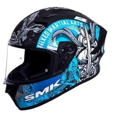 SMK STELLAR SAMURAI MA265 MATT BLACK GREY/BLUE D/V 570 MM (M)